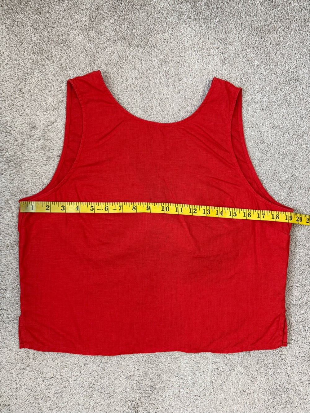 Madewell Tie Back Linen Tank Top Rouge Red 10 - Picture 7 of 8